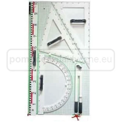 Magnetyczne przybory, przyrządy tablicowe plastikowe PCV, na tablicy białej pionowej 102x55cm