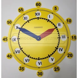 Zegar magnetyczny z minutami 50 cm, dwutarczowy demonstracyjny, na tablicę, 3 szt. 