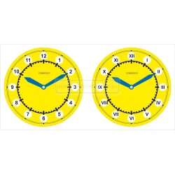 Zegar magnetyczny z minutami 50 cm, dwutarczowy demonstracyjny, na tablicę, 3 szt. 